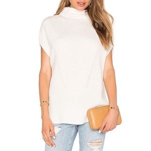 VINCE Sleeveless Funnel Neck Wool Cashmere Sweater